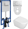 Комплект Унитаз подвесной STWORKI Ларвик 5512 безободковый с микролифтом + Система инсталляции для у 588946 Комплект Унитаз подвесной STWORKI Ларвик 5512 безободковый с микролифтом + Система инсталляции для у 588946