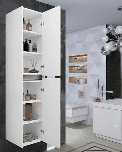 Шкаф-пенал Opadiris Фреш, белый/белый, вар.2 00-00007082 Шкаф-пенал Opadiris Фреш, белый/белый, вар.2 00-00007082