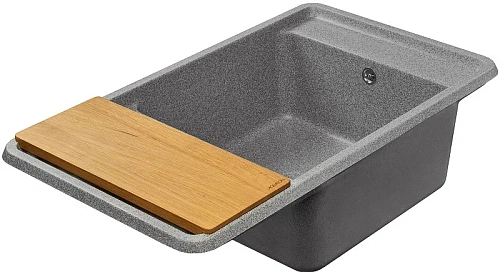 Кухонная мойка Aquaton Беллис 87 1A724832BS230 из литого мрамора, серый Кухонная мойка Aquaton Беллис 87 1A724832BS230 из литого мрамора, серый