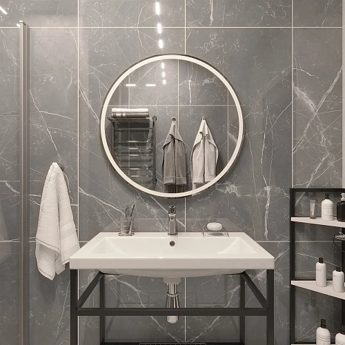 Зеркало DIWO Ростов 80 с подсветкой, круглое, сенсорный выключатель, настенное, российское 482589 Зеркало DIWO Ростов 80 с подсветкой, круглое, сенсорный выключатель, настенное, российское 482589