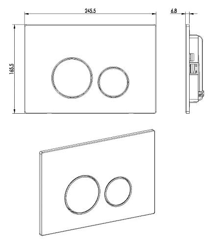 Клавиша смыва Boheme GOLD 649-G ульраплоская Клавиша смыва Boheme GOLD 649-G ульраплоская