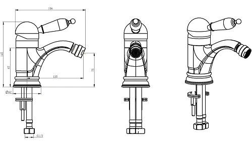Смеситель для биде Boheme MEDICI 306-SW Ripresa с прозрачным Swarovski Смеситель для биде Boheme MEDICI 306-SW Ripresa с прозрачным Swarovski