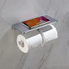 Держатель туалетной бумаги Timo Selene 10045/00 двойной с полкой для телефона хром Держатель туалетной бумаги Timo Selene 10045/00 двойной с полкой для телефона хром