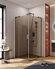 Картинка анонса товара «душевой уголок cezares slider-ah-2-80/90-100/110-br-gm 80-90x100-110см стекло тонированное (бронза), профиль оружейная сталь»