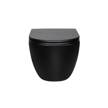 Унитаз подвесной Vincea Evo VT1-34MB безободковый, матовый черный, ультратонкое soft-close сиденье Унитаз подвесной Vincea Evo VT1-34MB безободковый, матовый черный, ультратонкое soft-close сиденье