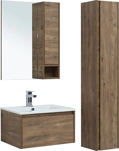 Комплект мебели STWORKI Карлстад 60 дуб рустикальный, в стиле лофт, под дерево, подвесная (гарнитур, 418873 Комплект мебели STWORKI Карлстад 60 дуб рустикальный, в стиле лофт, под дерево, подвесная (гарнитур, 418873