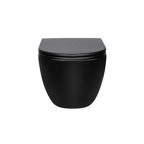 Унитаз подвесной Vincea Evo VT1-34MB безободковый, матовый черный, ультратонкое soft-close сиденье Унитаз подвесной Vincea Evo VT1-34MB безободковый, матовый черный, ультратонкое soft-close сиденье