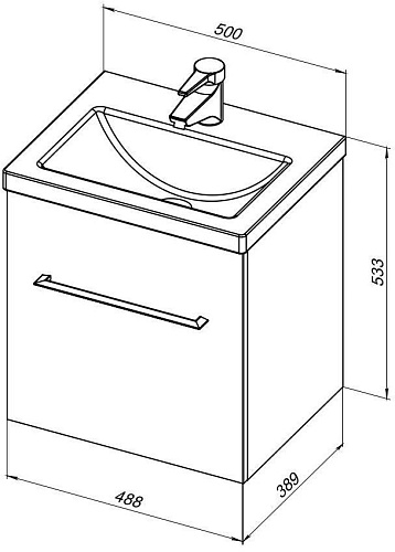 Тумба под раковину Aquanet Порто 50 белый 00195729 Тумба под раковину Aquanet Порто 50 белый 00195729