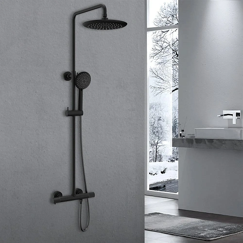 Душевая система Vincea Desire VSFS-1D0TMB термостатическая, черный Душевая система Vincea Desire VSFS-1D0TMB термостатическая, черный