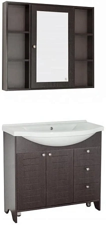 Зеркальный шкаф Style Line Кантри 90, Венге ЛС-00000462 Зеркальный шкаф Style Line Кантри 90, Венге ЛС-00000462