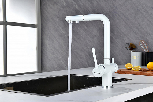 Смеситель для кухни Paulmark SERPENTINE белый матовый Se213222-WH Смеситель для кухни Paulmark SERPENTINE белый матовый Se213222-WH