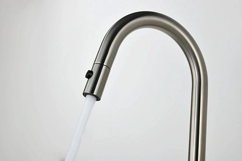 Смеситель для кухни AQUAme Cucina AQM9905BN с выдвижным изливом, с подключением к фильтру с питьевой водой, никель шлифованный Смеситель для кухни AQUAme Cucina AQM9905BN с выдвижным изливом, с подключением к фильтру с питьевой водой, никель шлифованный