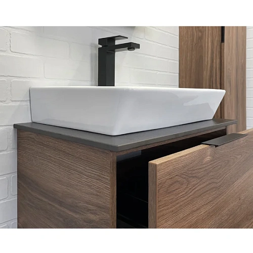 Тумба с раковиной Comforty Порто-60 00-00010677 дуб темно-коричневый с черной столешницей c раковиной Comforty 9055RA-50 Тумба с раковиной Comforty Порто-60 00-00010677 дуб темно-коричневый с черной столешницей c раковиной Comforty 9055RA-50