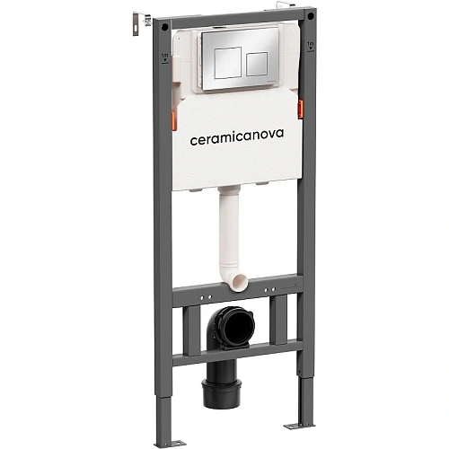 Инсталляция для унитаза Ceramica Nova Balance CN121002CH с кнопкой смыва Square хром глянцевый Инсталляция для унитаза Ceramica Nova Balance CN121002CH с кнопкой смыва Square хром глянцевый