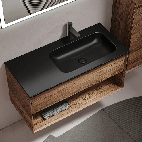 Тумба под раковину Sancos Marmi 1.0 MR1.0100RECH правая, 995х445х520, дуб чарльстон, подвесная Тумба под раковину Sancos Marmi 1.0 MR1.0100RECH правая, 995х445х520, дуб чарльстон, подвесная