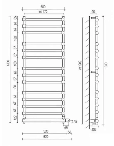 Полотенцесушитель электрический Margaroli Sole 564-14 BOX, 5644714CRNB 47 x 133 см, хром Полотенцесушитель электрический Margaroli Sole 564-14 BOX, 5644714CRNB 47 x 133 см, хром