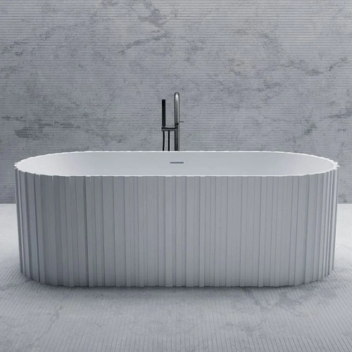 Ванна отдельностоящая ABBER AS9653 170x75 универсальная, белая матовая, искусственный камень Ванна отдельностоящая ABBER AS9653 170x75 универсальная, белая матовая, искусственный камень