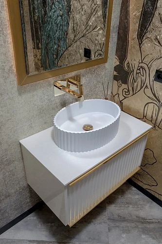 Раковина Boheme Canale 878-W рифл глянец белая Раковина Boheme Canale 878-W рифл глянец белая