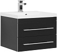 Тумба с раковиной Aquanet Верона NEW 58 черный (подвесная 2 ящика) 00180175 + 00204117 Тумба с раковиной Aquanet Верона NEW 58 черный (подвесная 2 ящика) 00180175 + 00204117