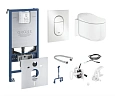 Унитаз SMART GROHE Sensia Arena 120173 в наборе с панелью смыва (альпин-белый) системой инсталляции Унитаз SMART GROHE Sensia Arena 120173 в наборе с панелью смыва (альпин-белый) системой инсталляции