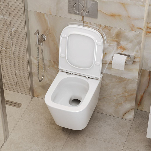 Унитаз подвесной BelBagno ARDENTE-R BB520CH-TOR/SC безободковый c сиденьем Унитаз подвесной BelBagno ARDENTE-R BB520CH-TOR/SC безободковый c сиденьем