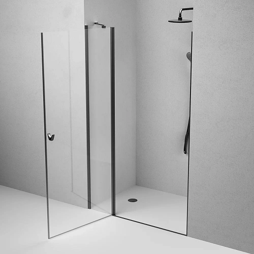 Душевая дверь AM.PM Sunny W87G-120-1P-BT распашная 120x190 профиль черный, стекло прозрачное Душевая дверь AM.PM Sunny W87G-120-1P-BT распашная 120x190 профиль черный, стекло прозрачное