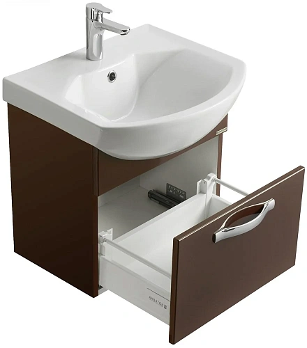Тумба под раковину Aquaton Ария 50 подвесная темно-коричневая 1A140301AA430 Тумба под раковину Aquaton Ария 50 подвесная темно-коричневая 1A140301AA430