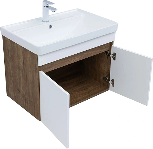 Тумба под раковину Aquanet Оптима 80 00344793 дуб рустикальный/белый сатин Тумба под раковину Aquanet Оптима 80 00344793 дуб рустикальный/белый сатин