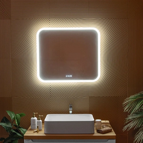 Зеркало Silver mirrors СТИВ-4 700x680 Сенсорный выключатель + ЧАСЫ ФР-00001699 Зеркало Silver mirrors СТИВ-4 700x680 Сенсорный выключатель + ЧАСЫ ФР-00001699