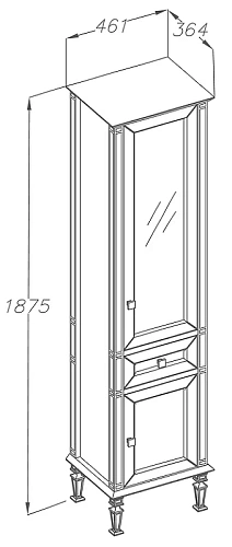 Шкаф-пенал Opadiris Кантара, слоновая кость, правый 00-00004343 Шкаф-пенал Opadiris Кантара, слоновая кость, правый 00-00004343