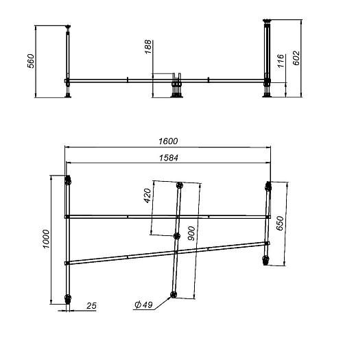 Каркас для ванны AM.PM Like W80A-170U110W-R 170х110 см, универсальный Каркас для ванны AM.PM Like W80A-170U110W-R 170х110 см, универсальный