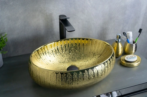 Раковина Gid 9030g 52234 накладная золотая 48x34x15 Раковина Gid 9030g 52234 накладная золотая 48x34x15