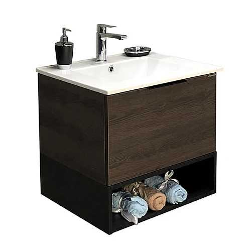 Тумба с раковиной Comforty Франкфурт-60 00004150530 дуб шоколадно-коричневый раковина Comforty 60E Тумба с раковиной Comforty Франкфурт-60 00004150530 дуб шоколадно-коричневый раковина Comforty 60E