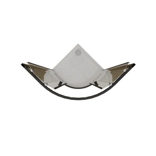 Душевой уголок Radomir Берген RD 80х80 1-03-1-0-0-3490 радиальный, стекло прозрачное, поддон с каркасом и сифоном хром, профиль белый Душевой уголок Radomir Берген RD 80х80 1-03-1-0-0-3490 радиальный, стекло прозрачное, поддон с каркасом и сифоном хром, профиль белый