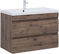 Тумба под раковину Aquanet Нота New 90 дуб веллингтон табак 00334193 подвесная Тумба под раковину Aquanet Нота New 90 дуб веллингтон табак 00334193 подвесная