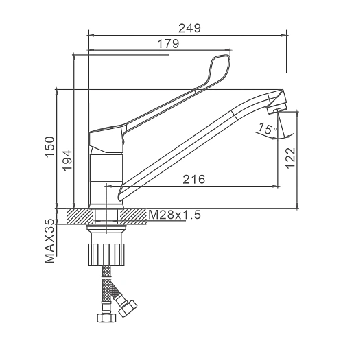 Смеситель для раковины Splenka S08.42, хром Смеситель для раковины Splenka S08.42, хром