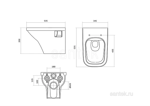 Комплект унитаза Santek Лайн 1WH501729 с инсталляцей, сиденье Slim, SoftCloseи клавишей смыва хром 1.WH50.1.729 Комплект унитаза Santek Лайн 1WH501729 с инсталляцей, сиденье Slim, SoftCloseи клавишей смыва хром 1.WH50.1.729