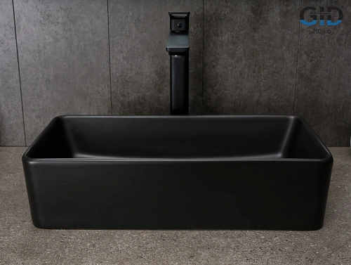 Раковина Gid Bm1104 53359 накладная черная матовая 46x23x12 Раковина Gid Bm1104 53359 накладная черная матовая 46x23x12