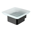 Мыльница Lemark SMOOTH LINE с держателем, чёрный матовый 9742017 Мыльница Lemark SMOOTH LINE с держателем, чёрный матовый 9742017