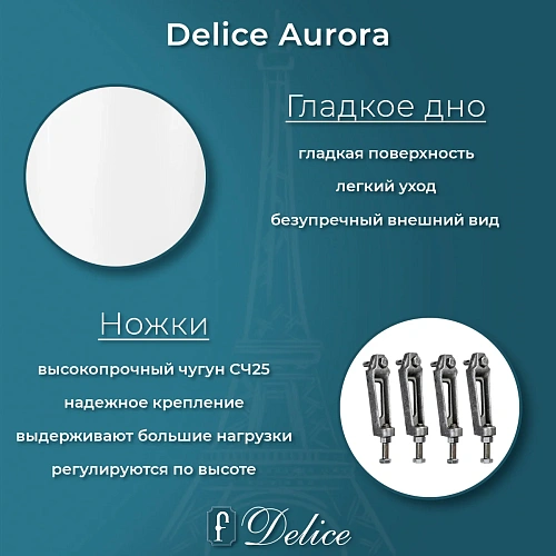 Ванна чугунная Delice Aurora 1400х700 с отверстиями под ручки DLR230617R Ванна чугунная Delice Aurora 1400х700 с отверстиями под ручки DLR230617R
