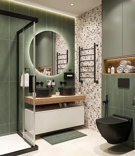 Комплект мебели STWORKI Ольборг 120 столешница дуб французский, без отверстий, 2 тумбы 60 + 2 ракови 483411 Комплект мебели STWORKI Ольборг 120 столешница дуб французский, без отверстий, 2 тумбы 60 + 2 ракови 483411