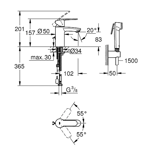 Смеситель для раковины GROHE Eurostyle Cosmopolitan однорычажный S-Size, хром (23953003) Смеситель для раковины GROHE Eurostyle Cosmopolitan однорычажный S-Size, хром (23953003)