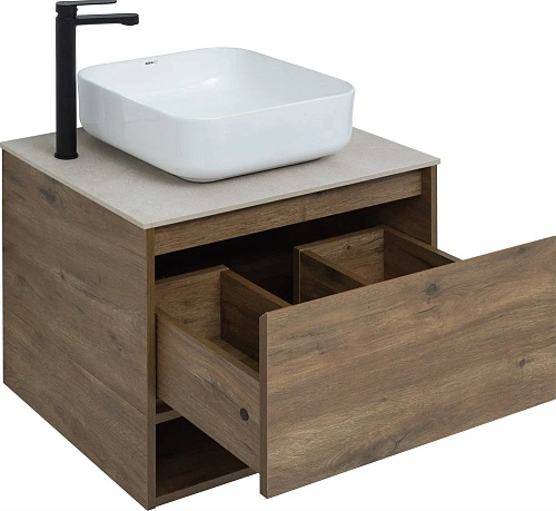 Тумба с раковиной STWORKI Карлстад 60 дуб рустикальный, простоун беж, с отверстием под смеситель в с 425188 Тумба с раковиной STWORKI Карлстад 60 дуб рустикальный, простоун беж, с отверстием под смеситель в с 425188