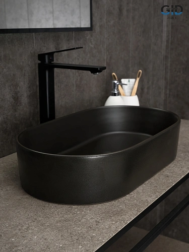 Раковина Gid N9020bg 53379 накладная черная графит 52.5x30.5x11.5 Раковина Gid N9020bg 53379 накладная черная графит 52.5x30.5x11.5