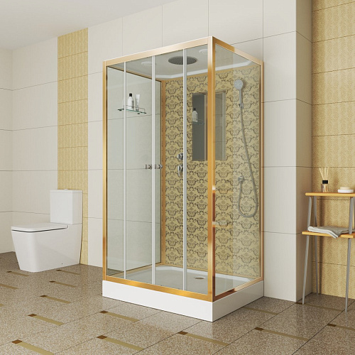 Душевая кабина Niagara Luxe NG-7772QG (1200x900х2100) низкий поддон стенки золото Душевая кабина Niagara Luxe NG-7772QG (1200x900х2100) низкий поддон стенки золото