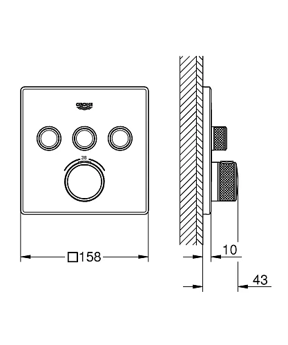 Смеситель для ванны Grohe Grohtherm SmartControl 29126AL0 для встраиваемого монтажа термостатический Смеситель для ванны Grohe Grohtherm SmartControl 29126AL0 для встраиваемого монтажа термостатический