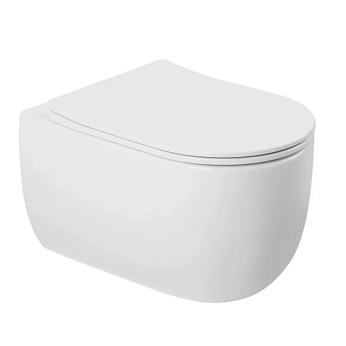 Унитаз подвесной ABBER Bequem AC1104TN белый, безободковый, смыв торнадо Унитаз подвесной ABBER Bequem AC1104TN белый, безободковый, смыв торнадо