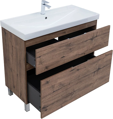 Тумба под раковину Aquanet Алвита New 100 00344130 напольная, дуб веллингтон табак Тумба под раковину Aquanet Алвита New 100 00344130 напольная, дуб веллингтон табак