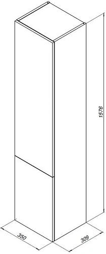Шкаф-пенал Aquanet Алвита 35 серый антрацит 00240197 Шкаф-пенал Aquanet Алвита 35 серый антрацит 00240197