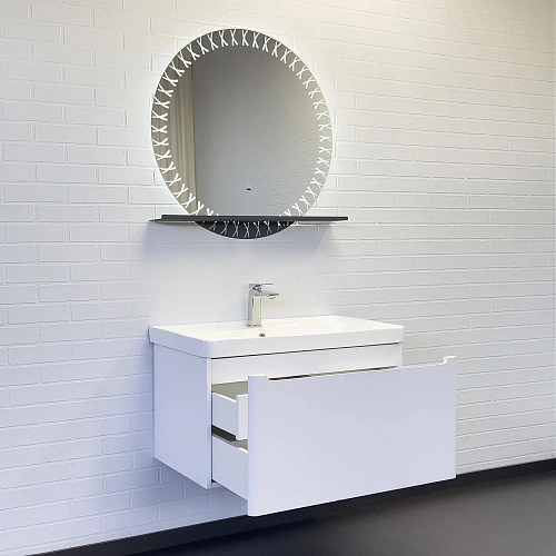 Тумба с раковиной Comforty Арзамас-80 00-00017884 подвесная белый матовый раковина 4480 Тумба с раковиной Comforty Арзамас-80 00-00017884 подвесная белый матовый раковина 4480